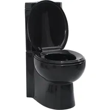 vidaXL Toilette für Ecke mit WC-Sitz Schwarz