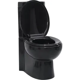 vidaXL Toilette für Ecke mit WC-Sitz Schwarz