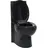 vidaXL Toilette für Ecke mit WC-Sitz Schwarz
