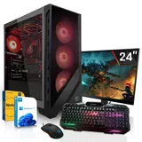 SYSTEMTREFF Gamer Komplett-PC - Ryzen 5 8400F - Nvidia GeForce RTX 5060 Ti 8GB GDDR7 - 32GB DDR5 - 1TB M.2 SSD (NVMe) WD SN3000 +  - 24 Zoll TFT - PC