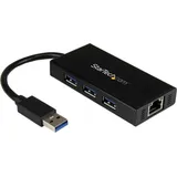 Startech USB 3.0 Hub, 3-port + Gb LAN, schwarz (ST3300GU3B)