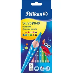 Pelikan Buntstifte Silverino dreieckig dünn 3mm VE=12 Farben Schachtel