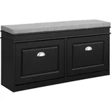 SoBuy Schuhbank Schwarz, Holzwerkstoff, 104cm FSR64-SCH