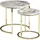 FineBuy Beistelltisch 2er Set Couchtisch Marmor Optik Wohnzimmertisch Rund, Tisch