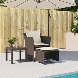 vidaXL Gartenstuhl mit Fußhocker 64 x 64 x 0 cm braun