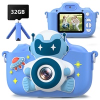 Gofunly Kinderkamera, Kinder Kamera Jungen mit 2,0 Zoll Bildschirm 1080P HD Videokamera mit 32GB-Karte Selfie Digitalkamera Kinder Fotoapparat Kinder für 3-12 Jahre Geschenk Kinder Spielzeug