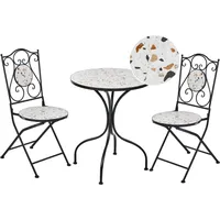 Beliani Bistro Set klappbar ARTENA Metall Schwarz