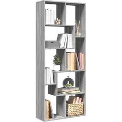 Raumteiler-Bücherregal Grau Sonoma 67x25x161,5 cm Holzwerkstoff