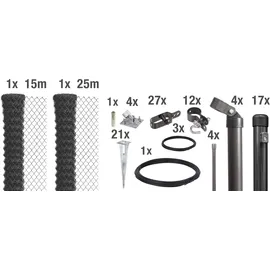GAH Alberts Maschendrahtzaun 40 m x 125 cm Anthrazit-metallic