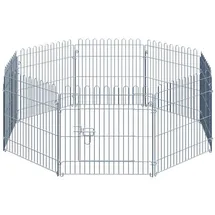 PawHut Welpenauslauf 8-teilig Silber 63 x 60 cm