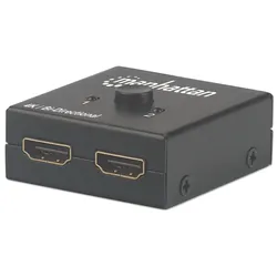 Manhattan HDMI Switch 2-Port, 4K@30Hz, Bi-Directional, Black, Displays output fr