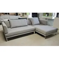 Rolf Benz Ecksofa Sento 433 Rolf Benz Sofa mit Recamiere rechts Stoff hellgrau