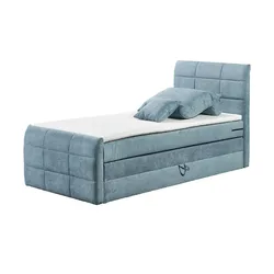 Boxspringbett  Kuba 3 ¦ blau ¦ Maße (cm): B: 123 H: 113