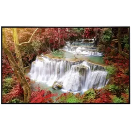 Papermoon Infrarotheizung Huay Mae Kamin Herbst Wasserfall 600 W bunt