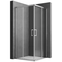 Boromal Eckdusche Duschkabine 80x80 Schiebetür Eckeinstieg, BxT: 80x80 cm, 5mm ESG Sicherheitsglas, Duschwand für Dusche, (780-800)x(780-800)mm, Alu Rahmen, Aluprofile, Easy Clean Funktion silberfarben