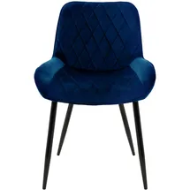 ML-Design 2er Set Esszimmerstühle Wohnzimmerstühle Küchenstuhl Dunkelblau Samt