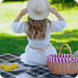 krumad Picknickdecke XXL 200 x 200 cm beige