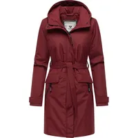 Ragwear Damen, Wasserdichter Wintermantel mit Bindegürtel und Kapuze Horatia Warm YOUMODO Wine Red Gr. S (36), weinrot, Obermaterial: 100% Polyester. Innenfutter: 100% Polyester. Wattierung: 100% Polyester, tailliert ca.