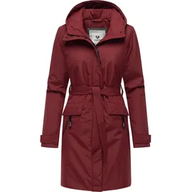 Ragwear Damen, Wasserdichter Wintermantel mit Bindegürtel und Kapuze Horatia Warm YOUMODO Wine Red Gr. S (36), weinrot, Obermaterial: 100% Polyester. Innenfutter: 100% Polyester. Wattierung: 100% Polyester, tailliert ca.