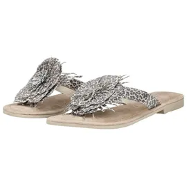 LAZAMANI Pantoletten Pantoletten Leder/Textil | Silber - 41
