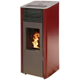 Interstoves Pelletofen Donatello 9 kw bordeauxrot - Fernbedienung, WLAN-fähig