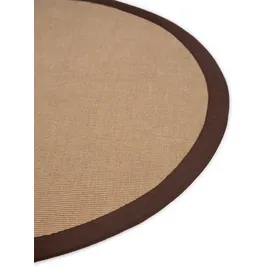 carpetfine Sisalteppich carpetfine "Sisal", braun, H:5mm Ø:60cm, Sisal, Teppiche, Sisalteppich, mit Bordüre, Anti-Rutsch Rückseite