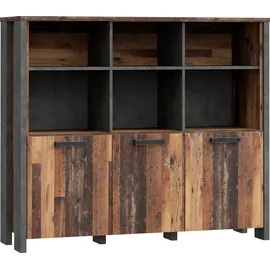 Forte Bücherregal Clif 136,4 x 41,6 x 118,3 cm Dunkelgrau