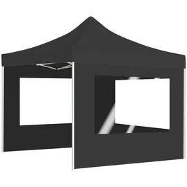 vidaXL Profi-Partyzelt 3 x 3 m inkl. 4 Seitenteile Anthrazit/Grau