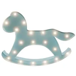 MARQUEE LIGHTS LED Dekolicht "Hobbyhorse", blau, H: 22cm, Lampen, Wandlampe, Tischlampe Schaukelpferd 19 Leuchtmittel - 31x22 cm