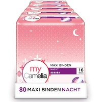 Camelia Maxi Binden Nacht, Selbstklebend, 5 x 16 Stück