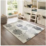 Natur Pur Teppich Natur Kids - Kinderteppich mit Schafdesign, Rechteckig, handgetuftet grau 80 cm x 150 cm