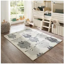Natur Pur Teppich Natur Kids - Kinderteppich mit Schafdesign, Rechteckig, handgetuftet grau 80 cm x 150 cm