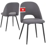 Albatros Esszimmerstuhl SILVI Stoff 2er Set Grau