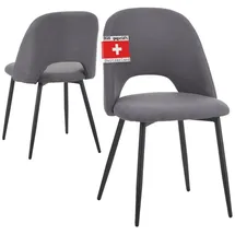 Albatros Esszimmerstuhl SILVI Stoff 2er Set Grau