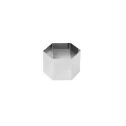 SCHNEIDER Mini Dessert-Ring, Kleiner Speisering in 7 Varianten aus 0,8 mm starkem Edelstahl, Ausführung: Sechseck (Durchmesser: 65 mm)