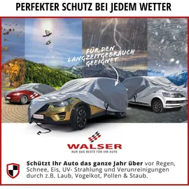 Walser Premium Abdeckplane Auto All Weather Plus Qualitätssieger - Autoplane UV-beständig, Autoabdeck... - Grau