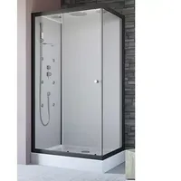 GEO Fix Komplettdusche  (80 x 110 x 215 cm, Weiß/Schwarz)