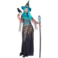 Funny Fashion Hexen-Kostüm Petrol Persia für Damen - Lang - Halloweenkostüm Karneval Fasching 36/38