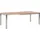 Beliani Gartentisch 220 x 100 x 74 cm Hellbraun/Silber