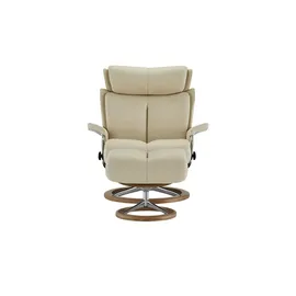 Stressless Relaxsessel mit Hocker Leder 78 x 111 x 76 cm creme
