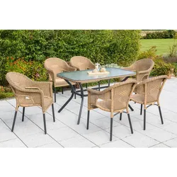 Gartenmöbel Set 7-tlg. Ravenna Metall/Kunststoffgeflecht