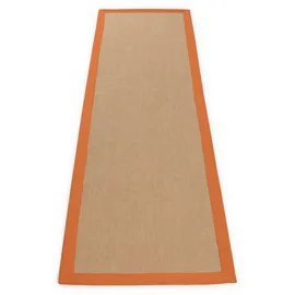 carpetfine Sisalteppich Läufer erhältlich", orange, | Rutschfester Flachgewebe Teppichläufer Uni aus Naturfasern für Wohnzimmer