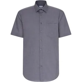 Seidensticker Businesshemd "Schwarze Rose", Herren, Gr. S38, normale Ärmellängen, grau, 100% Baumwolle, unifarben, regular fit, gerader Abschluss, Hemden, Regular 1/2 Kentkragen Uni