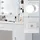 ML-Design Schminktisch Weiß mit Hocker, LED-Beleuchtung, Spiegel, Schublade, 3 Fächer, 90x38x137 cm, Kosmetiktisch aus MDF-Holz, Frisierkommode
