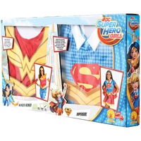 Rubie's Official 630448M DC Superhelden Supergirl- und Wonder-Woman-Kostüm im Doppelpack, für Mädchen, Größe M (Größe 132 cm, Alter 5 - 7 Jahre)