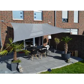Floracord Vierecksonnensegel HDPE Silbergrau 360 cm x 360 cm