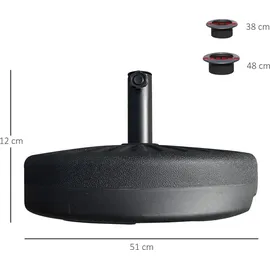 Outsunny Schirmständer 22 kg Kunststoff Schwarz