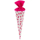 Goldbuch 93426 Geschwistertüte Melone, Tüte 35 cm Ø 11,5 cm, Weiß Rosarot