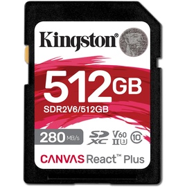 Kingston Canvas React Plus V60 512GB SDXC Speicherkarte 4K-UHS-II
