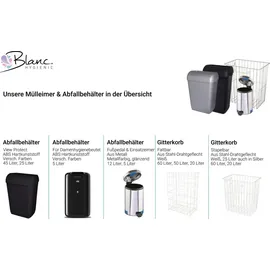 Blanc HYGIENIC Badezimmer Abfallbehälter 12 l Weiß